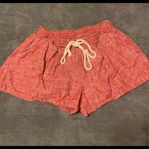 Red beach shorts